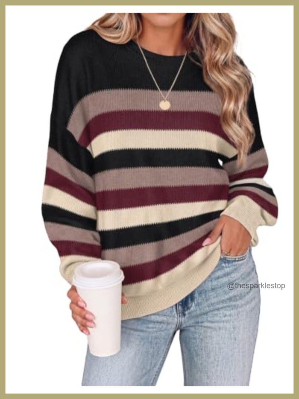 Oversized Crewneck Long Sleeve Pullover Sweater for Women Fall Winter
